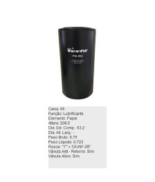 FILTRO OLEO LUBRIFICANTE - PSL962 TECFIL