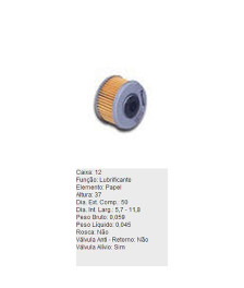 FILTRO OLEO LUBRIFICANTE REFIL - PL153 TECFIL