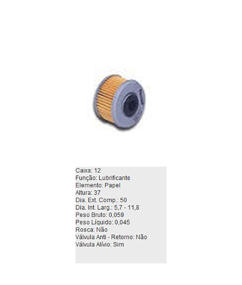 FILTRO OLEO LUBRIFICANTE REFIL - PL153 TECFIL