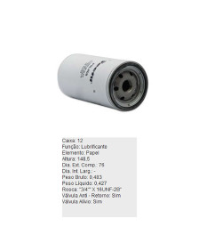 FILTRO OLEO LUBRIFICANTE - PSL408 TECFIL