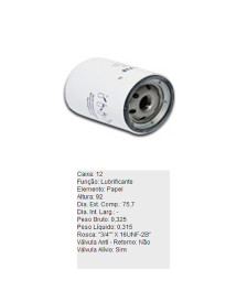 FILTRO OLEO LUBRIFICANTE - PSL147 TECFIL