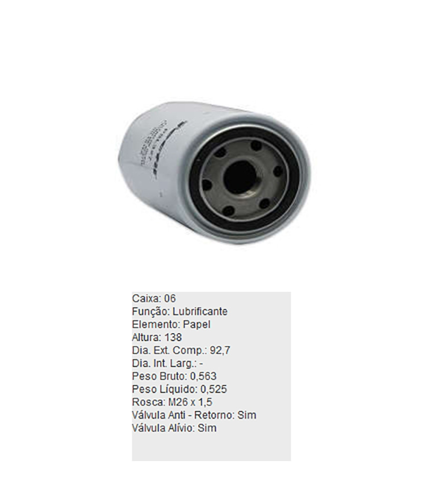 FILTRO OLEO LUBRIFICANTE - PSL327 TECFIL