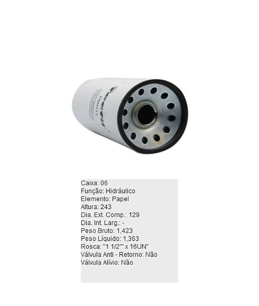 FILTRO OLEO HIDRAULICO - PSH112 TECFIL