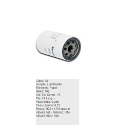 FILTRO OLEO LUBRIFICANTE - PSL542 TECFIL