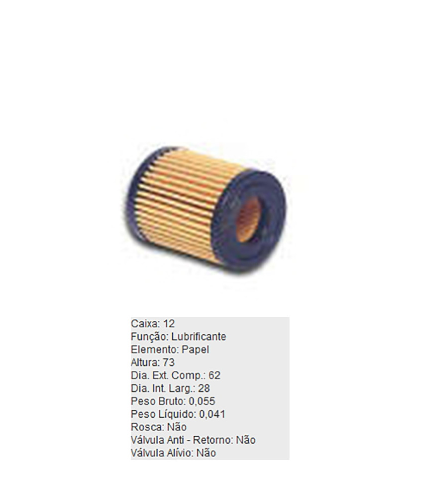 FILTRO OLEO LUBRIFICANTE - PEL106 TECFIL