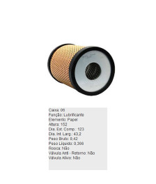 FILTRO OLEO LUBRIFICANTE REFIL - PL442 TECFIL