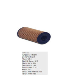 FILTRO OLEO LUBRIFICANTE REFIL - PEL310 TECFIL