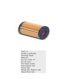 FILTRO OLEO LUBRIFICANTE REFIL - PEL705 TECFIL
