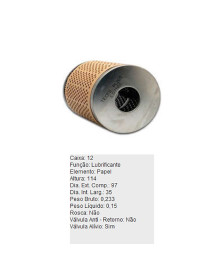 FILTRO OLEO LUBRIFICANTE REFIL - PL265 TECFIL