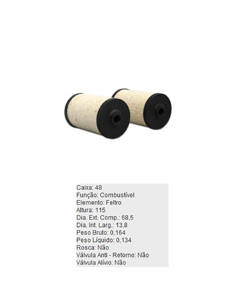 FILTRO COMBUSTIVEL REFIL - FC164 TECFIL