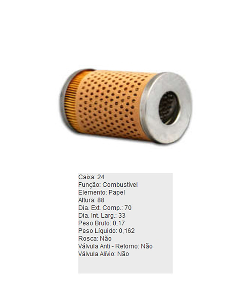 FILTRO COMBUSTIVEL REFIL - PC162A TECFIL