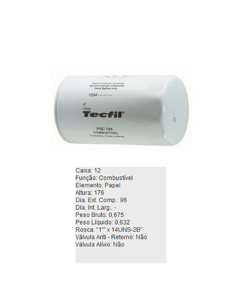 FILTRO COMBUSTIVEL - PSC744 TECFIL