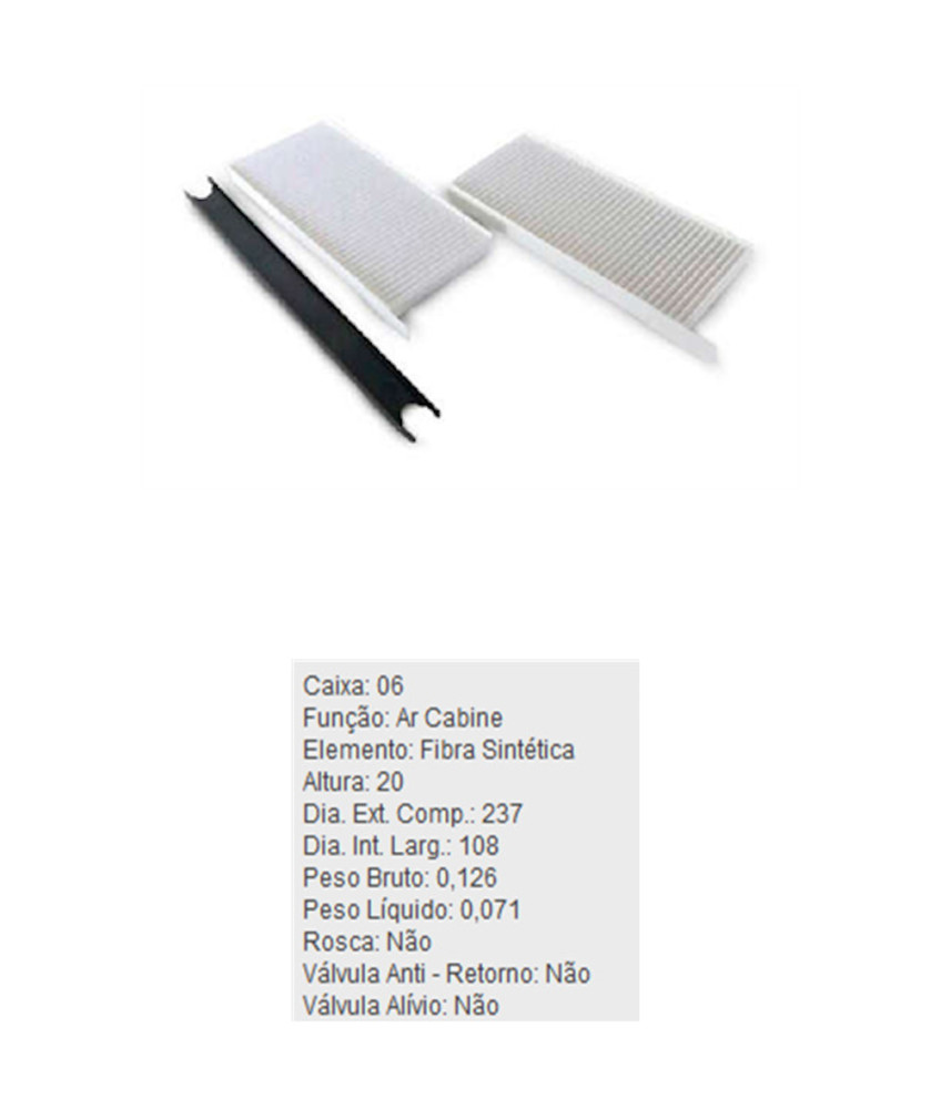FILTRO CABINE - ACP837KIT TECFIL