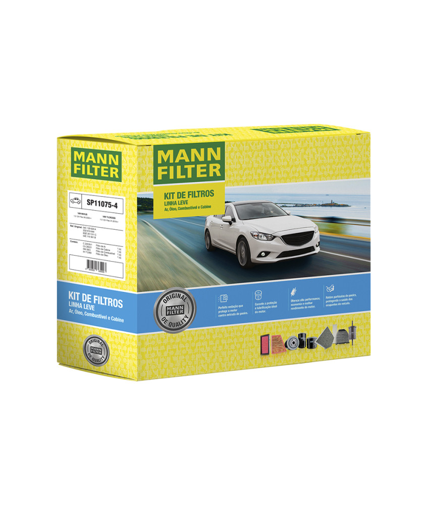 KIT FILTROS AR/CABINE/COMBUSTIVEL/OLEO SP110754 MANN