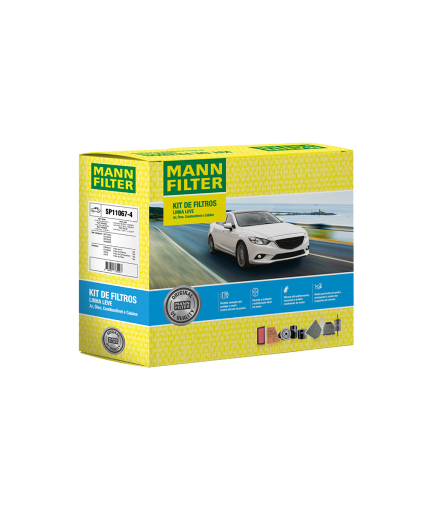 KIT FILTROS AR/CABINE/COMBUSTIVEL/OLEO SP110674 MANN